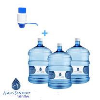 06_Aguas Santino_Pack Oferta Agua Purificada Bidones con Bomba de Agua Manual